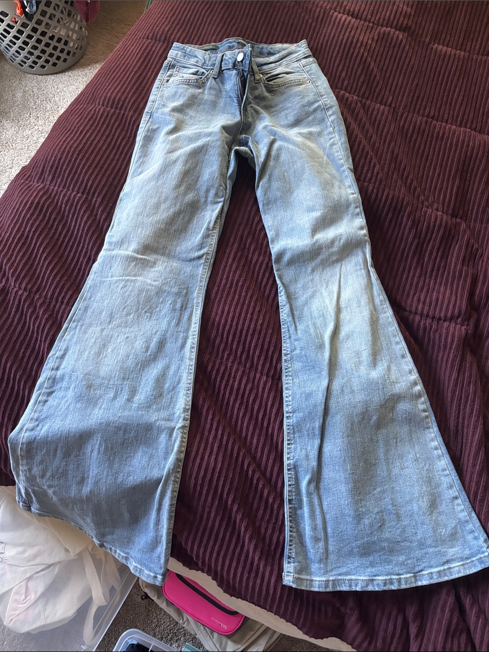 wild fable Light Blue Flare Jeans - High Rise Wide Leg
